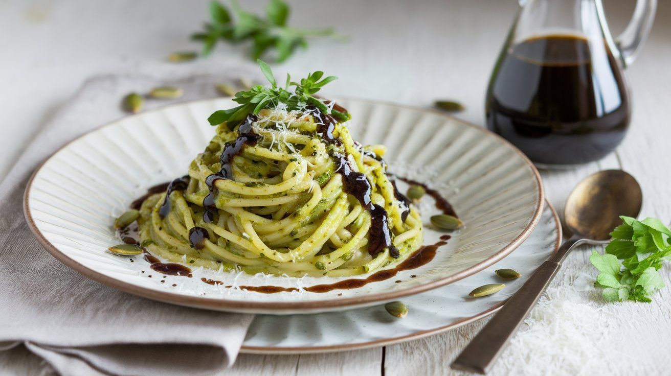 Bild Kürbiskern-Kräuter-Pesto mit Spaghetti