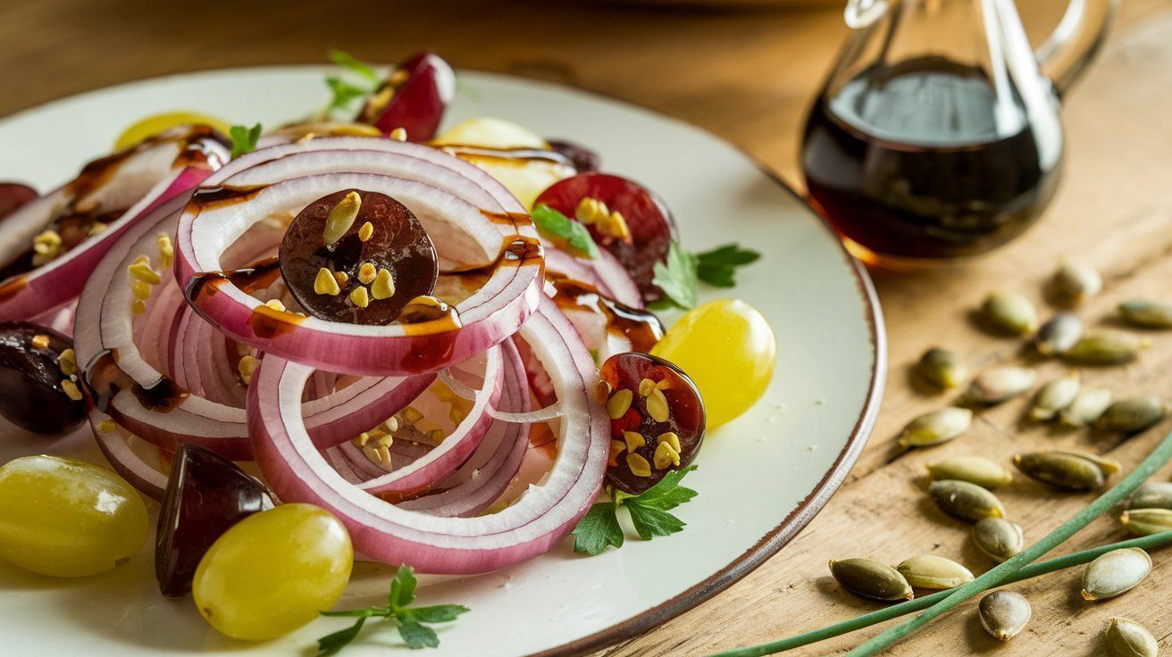 Bild Zwiebelsalat mit Kürbiskernöl